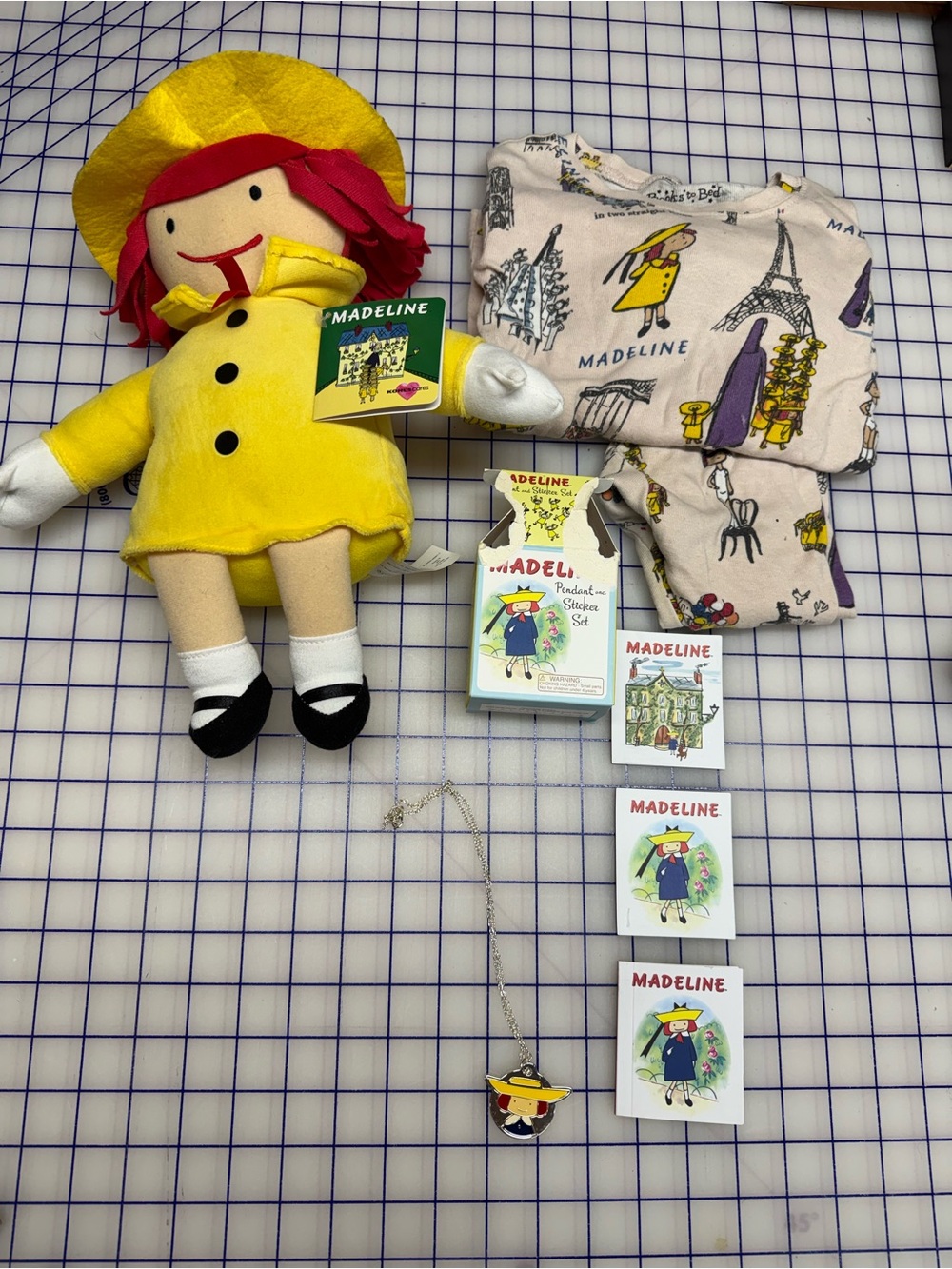 Madeline Madeleine Plush Doll necklace pajamas lot